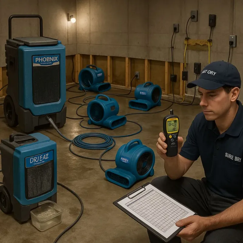 Structural Drying and Dehumidification process in Shawnee Hills, OH